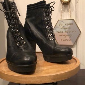 Kenneth Cole leather combat boots